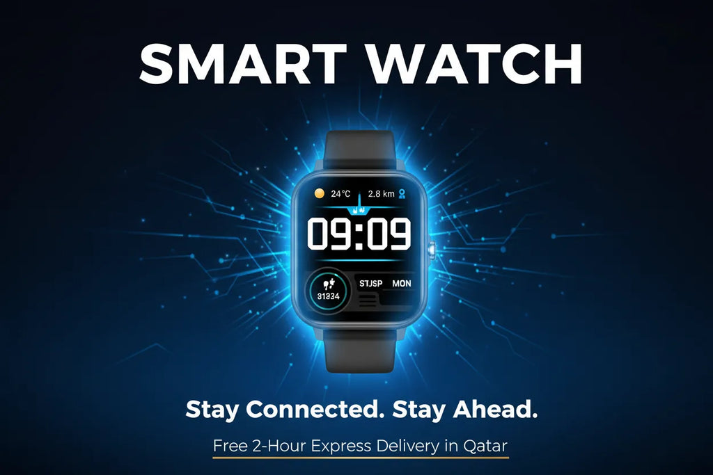 Smart Watch – Bluetooth Calling, Fitness Tracker (Black & Blue)