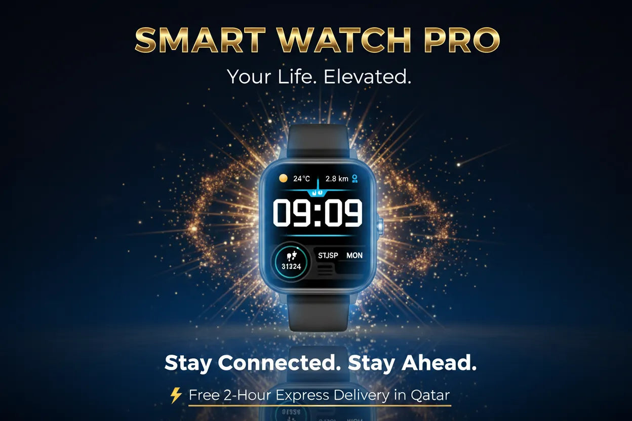 Smart Watch – Bluetooth Calling, Fitness Tracker (Black & Blue)