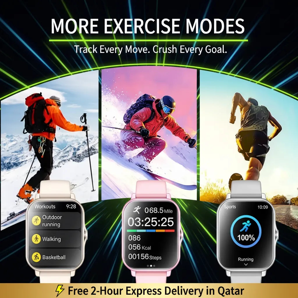 Smart Watch – Bluetooth Calling, Fitness Tracker (Black & Blue)