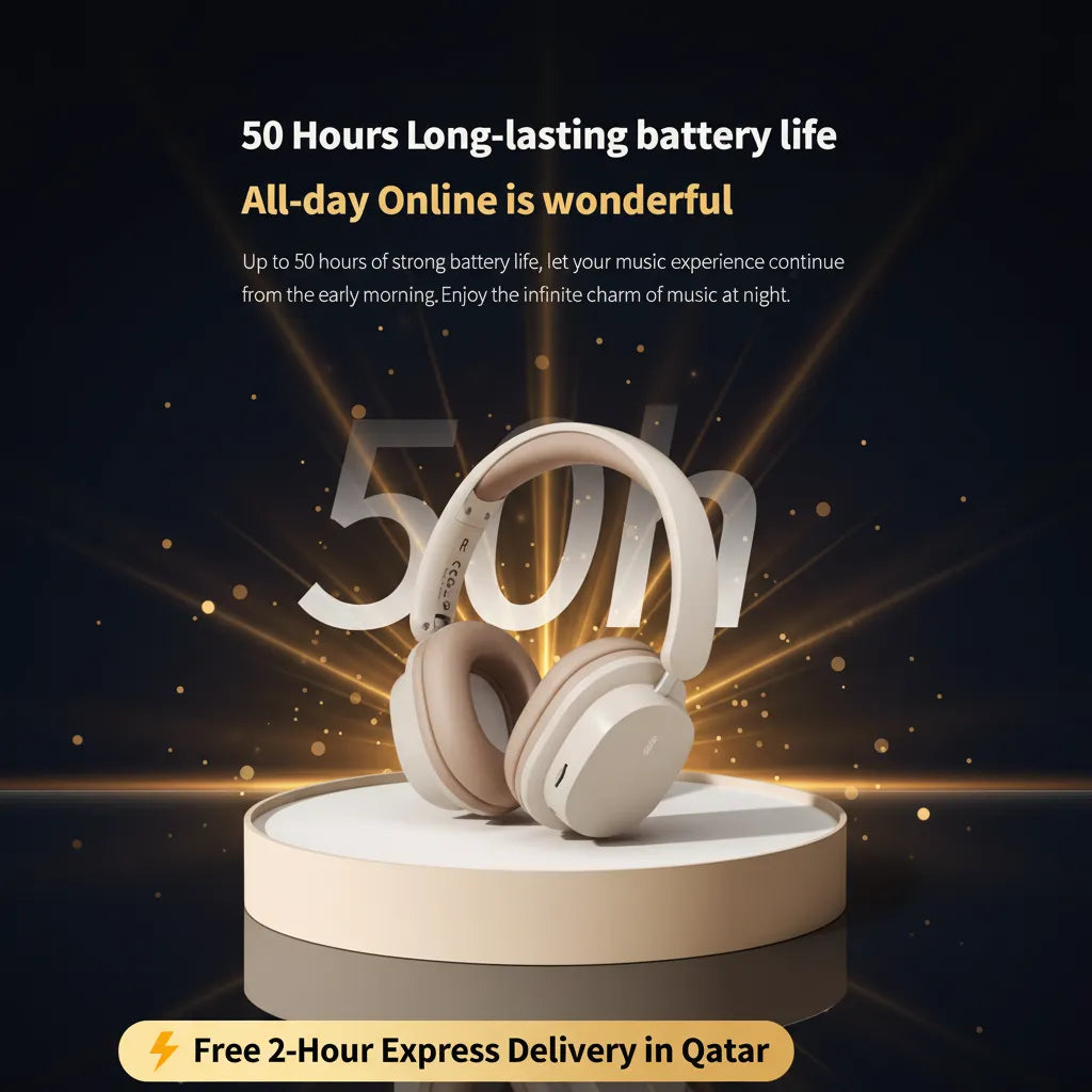 Wireless Headphones – 50H Battery, Low Latency, Noise Cancelling